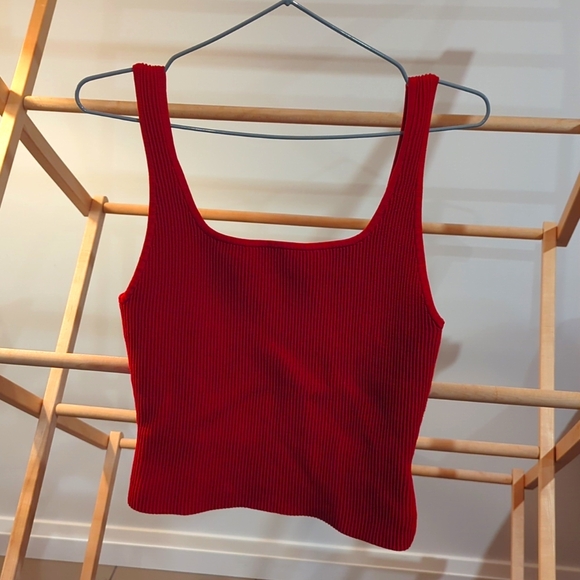 Aritzia Sculpt Knit Ribbed Square Neck Tank Top - Picture 1 of 5